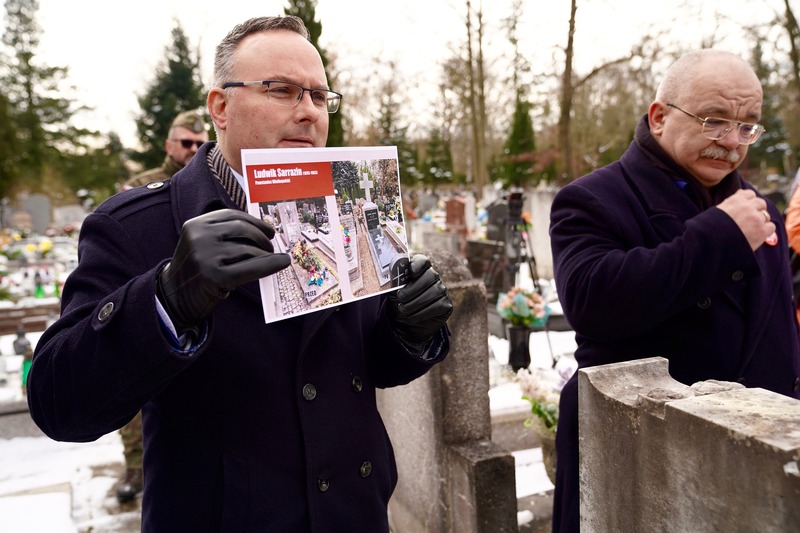 Prezentacja nagrobka Powstańca Wielkopolskiego – Ludwika Sarrazina – Gorzów Wielkopolski, 18 lutego 2025